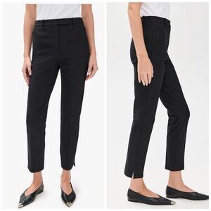 Theory Bistretch High Waist Taper Pants in Black